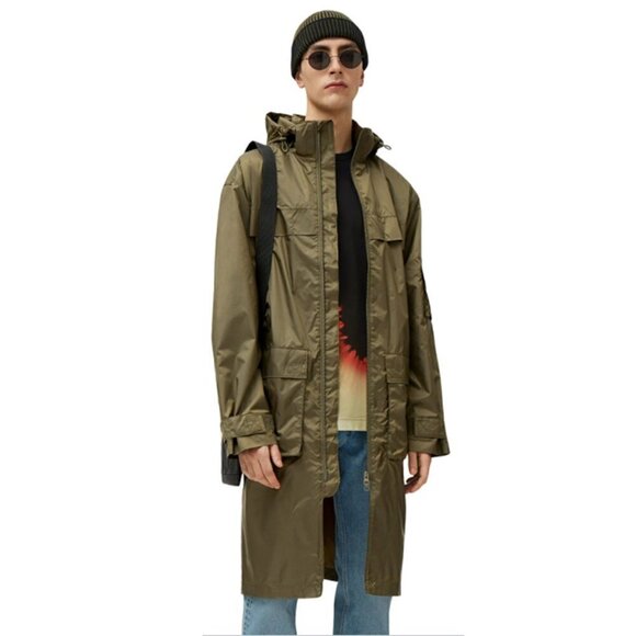 WEEKDAY | Florian Wind Parka Dark Khaki Large NWT - Picture 1 of 16